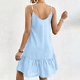 thumbnail image 6 of BRGZLK Stripe Dress for Womens Summer V-Neck Sleeveless Bohemian Beach Halter Dress Light Blue M, 6 of 6