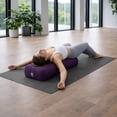 thumbnail image 7 of Node Fitness Yoga Meditation Cushion, 25" x 12" Rectangular Bolster with Organic Cotton Cover - Purple, 7 of 7