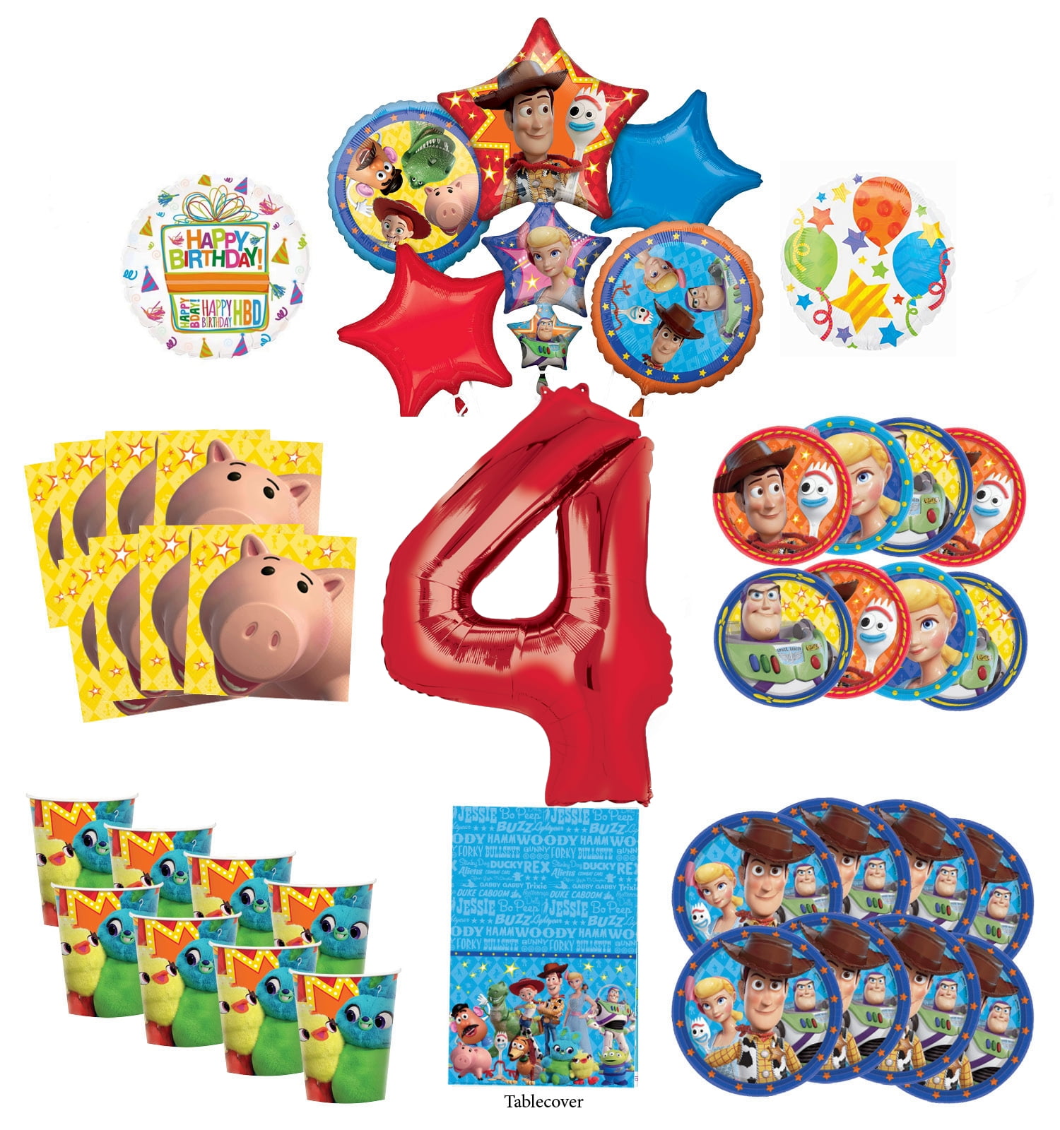 Toy Story 4th Birthday Party Supplies 8 Guest Decoration Kit with Woody