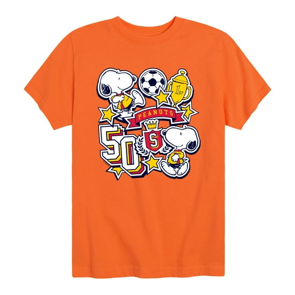 Peanuts - Snoopy Soccer Stickers - Youth Short Sleeve Graphic T-Shirt