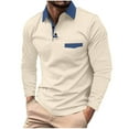 thumbnail image 4 of Clearance Uuder 10$!Fashion Fall Shirts for Mens Plus Size Solid Color Sport Shirt With Button Lapel Long Sleeve Lapel Top/Shirt, 4 of 6