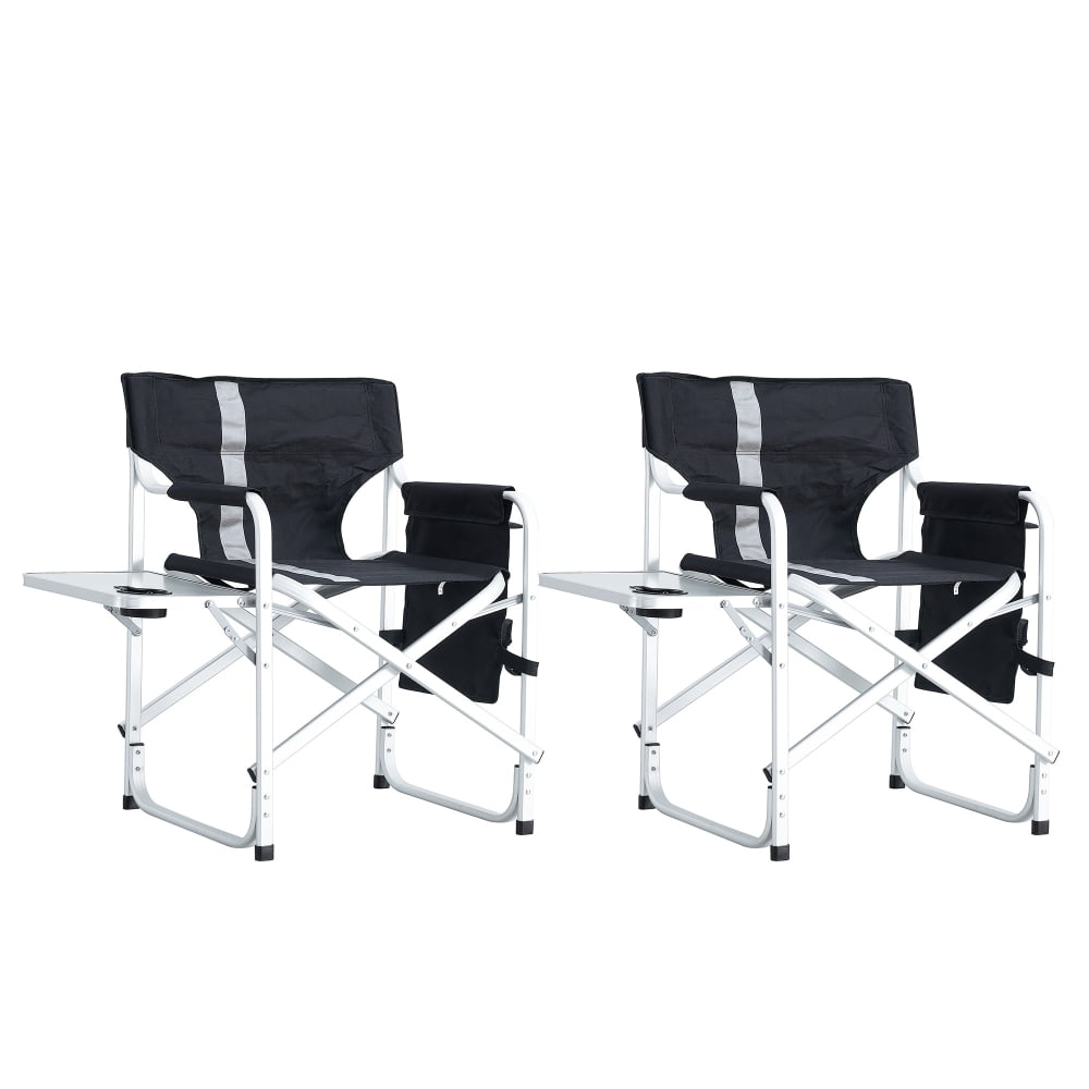 2Piece Protable Camping Chairs,Padded Folding Outdoor Chairs with Side