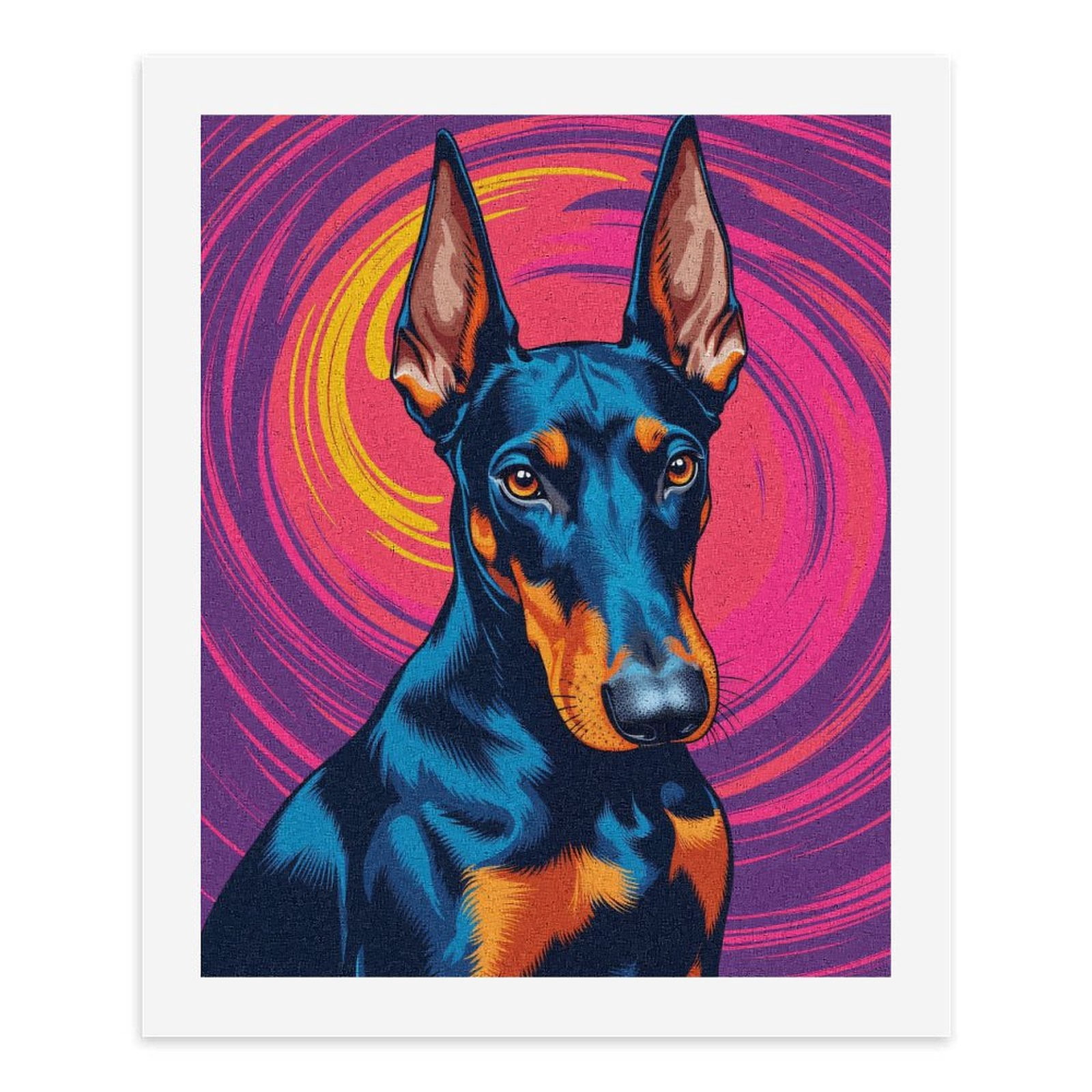 Paint By Numbers Kit for Adults Beginner - DIY Colorful Dog Portrait Art Swirls Canvas Painting Kits for Adults, Frameless Paint By Number for Adults for Home Wall Decor 16x20 Inch