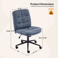 thumbnail image 6 of Ktaxon Mid Back Armless Office Chair, Linen Blend Desk Chair, Swivel Reading Chair for Home Office, Bedroom Blue, 6 of 8