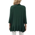 thumbnail image 4 of Wangsaura Women's Three Quarter Sleeve Cardigan, Ruffled Drop Hem Tops Thin Outwear, 4 of 8