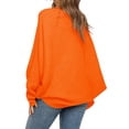 thumbnail image 3 of Autumn Winter Women's Solid Color Oversized Round Neck Bat Sleeve Loose Sweater Casual Top, 3 of 4