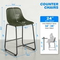 thumbnail image 5 of RTVR 24" Bar Stools Set of 4 with Back, Faux Leather for Home Kitchen, Olive, 5 of 8