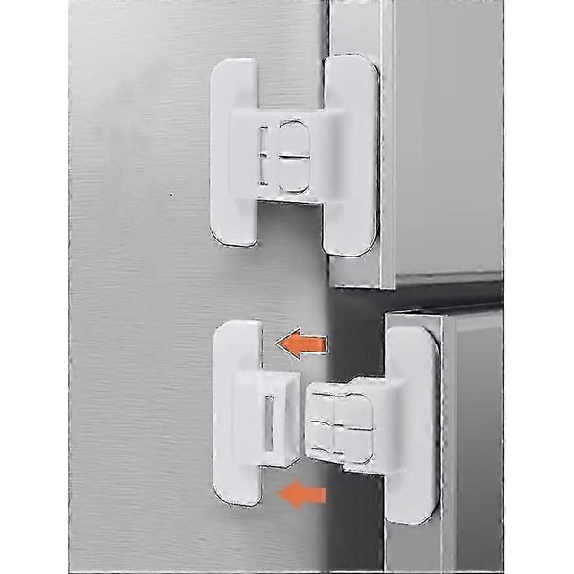 Fridge Lock,Refrigerator Lock for Kids,Cabinet Locks for Babies,Child Drawer Locks,Freezer Door Lock for Safety Proof for Toddlers,(White 2 Pack)7*7c-