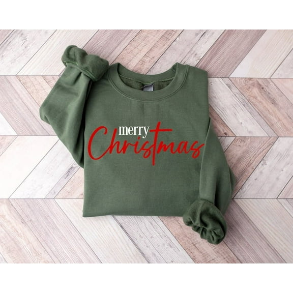 Merry Christmas Sweatshirt, Family Matching Christmas Sweater, Holiday Hoodie, Christmas Gift Sweatshirt for Women