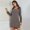 Gray, variant on Women's Nightgown Long Sleeve Lace Stitching Chemise Sleep Nightshirt Button Decor Sleepwear Plus Size Pajama Dress