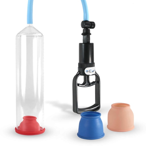 LeLuv Penis Pump Easyop Tgrip 2.25" x 9" Cylinder Uncoated Silicone Hose Kit 3 Silicone Sleeves