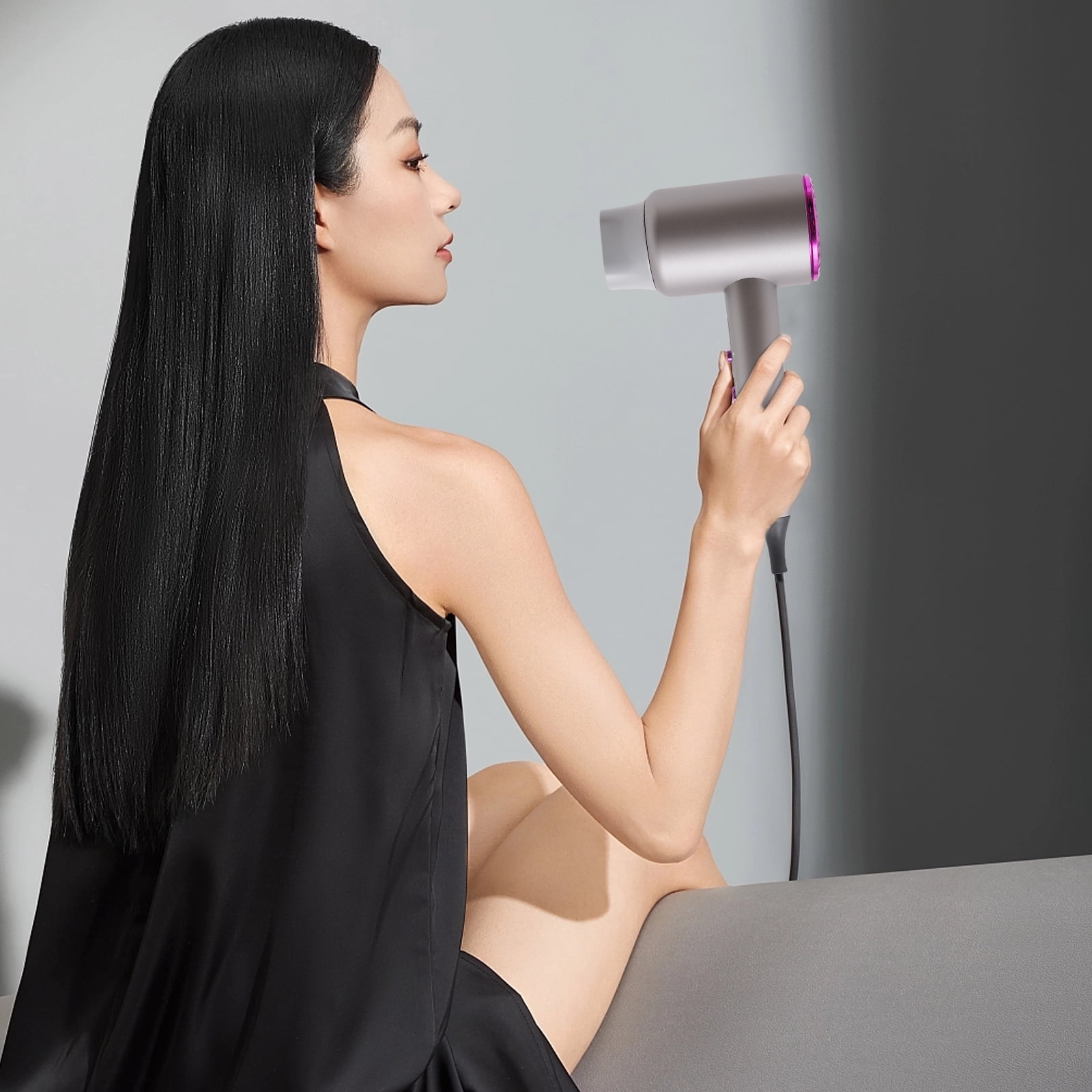 Wildnix Hair Dryer with Negative Ion Technology, 20000rpm High-Speed Motor, 3 Temperature Settings, PC Body, Quick Drying, Safe & Durable for Shiny Hair