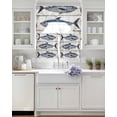 thumbnail image 3 of Blue Fish Swag Curtains for Living Room/Bedroom Windows, Vintage Oil Painting Beach Coastal Kitchen Curtains and Valances Set 36 Inch Length, Light Filtering Swags Valance Curtain Panels, 3 of 5