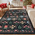 thumbnail image 3 of Lahome Decor 5'x7' Moroccan Boho Area Rugs,5x7ft Washable Living Room Rugs,Soft Non Slip Non-Shedding Kitchen Mat Indoor Office Carpet for Bedroom Dining Playroom Nursery Black, 3 of 10
