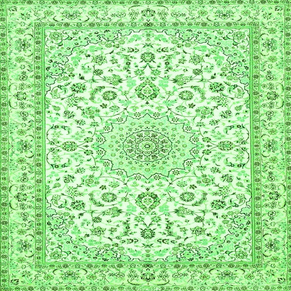 Ahgly Company Indoor Square Persian Green Traditional Area Rugs, 4' Square