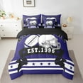 thumbnail image 2 of 7Pcs American Football Bedding Sets Rugby Helmet 3D Sports Decor Comforter Twin, American Football City Style Bed Set Sports Ball Games Bedroom Comforter With Sheets (Baltimore), 2 of 5