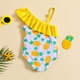 thumbnail image 5 of Laklulu Baby swimsuit girl little girls swimsuit  Girls One-Shoulder + High Waist Bottom Swimsuit (2 Piece), 5 of 6