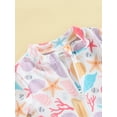 thumbnail image 6 of Bagilaanoe Newborn Baby Girl One-Piece Swimsuit Flower Print Long Sleeve Zipper Rashguard Swimwear + Swimming Cap 3M 6M 12M 18M 24M Infant Ruffle Bathing Suit, 6 of 7