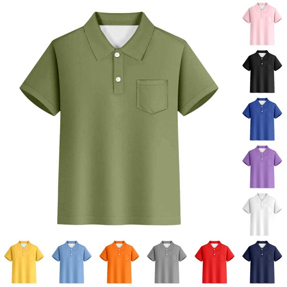SUXIAN Boys Shirts Striped Short Sleeve Button Down Chest Pocket Classic Style For Weekend Toddler Boy Shirt Army Green 11-12 Years