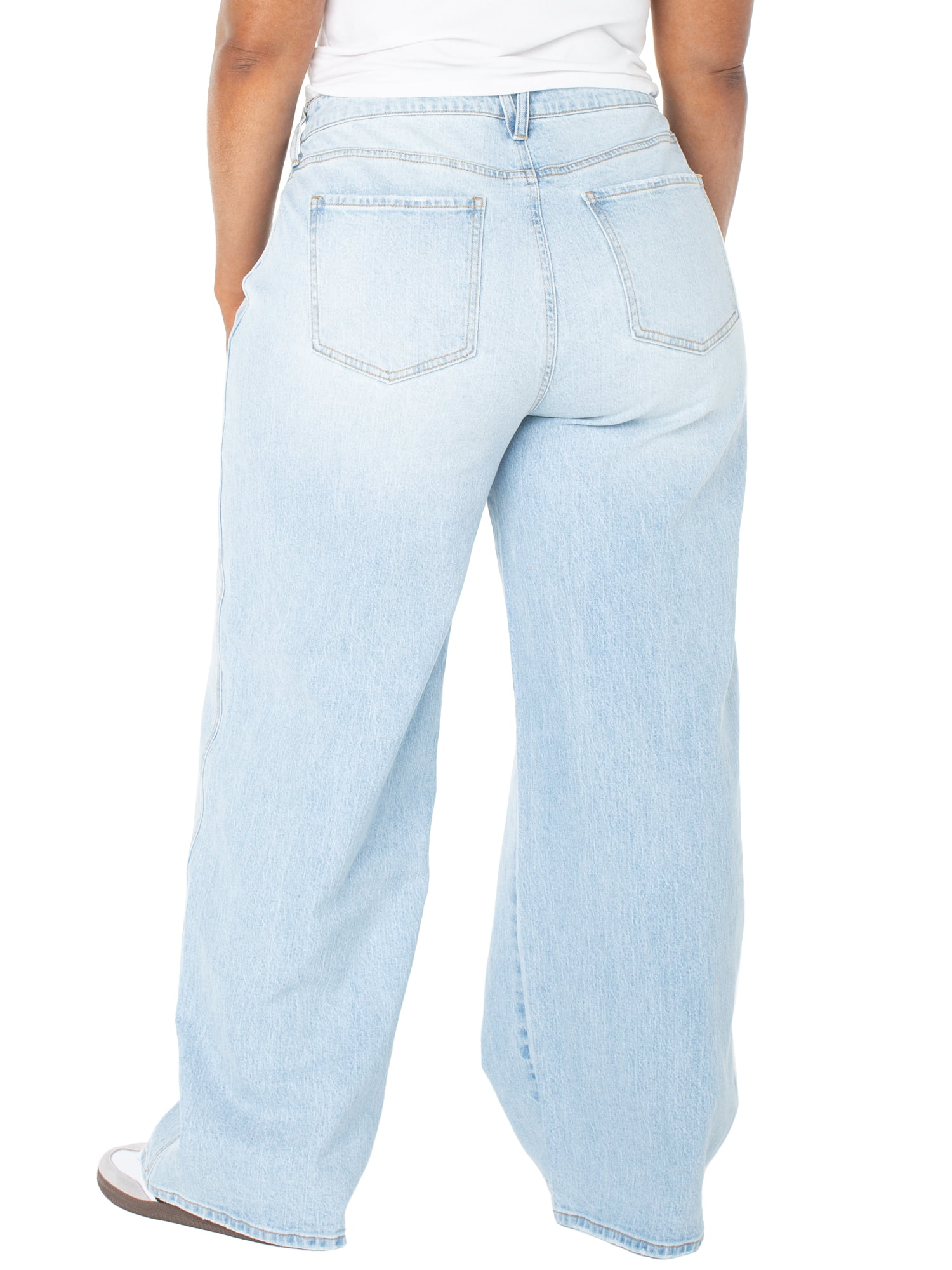 Celebrity Pink Women's and Women's Plus Baggy Wide Leg Jeans, Available in Regular, Short, Long Inseams, Sizes 1-24W