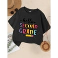 thumbnail image 1 of Camiseta para niña - Hola SEGUNDO GRADO - Camiseta de regreso a clases - Camiseta de punto ligera para la celebración del primer día de clases de segundo grado - Camiseta informal de fácil cuidado pa, 1 of 6