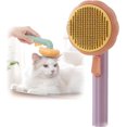 thumbnail image 1 of Cepillo para mascotas WEIHJMXG botón de limpieza de un toque cepillo de aseo para PERROS y gatos morado, 1 of 5