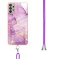 thumbnail image 3 of Allytech Galaxy A32 5G Case [Not for A32 4G Phone], Luxury Marble Pattern TPU Rubber Slim Fit Anti-scratch Shock-absorbing Back Cover with Shoulder Strap Case for Samsung Galaxy A32 5G, Lightpurple, 3 of 4