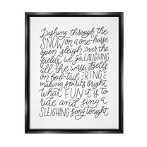 Stupell Industries Dashing Through The Snow Fun Casual Calligraphy Song Graphic Art Jet Black Floating Framed Canvas Print Wall Art, Design by Leah Bisch