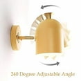 thumbnail image 3 of FSLiving Timing Wall Lamp Mid Century Modern Wall Sconce with 6 Feet On/Off Switch Plug-in Cord Macaroon Adjustable Lampshade for Bedroom Bathroom - 1 Light(Yellow), 3 of 8