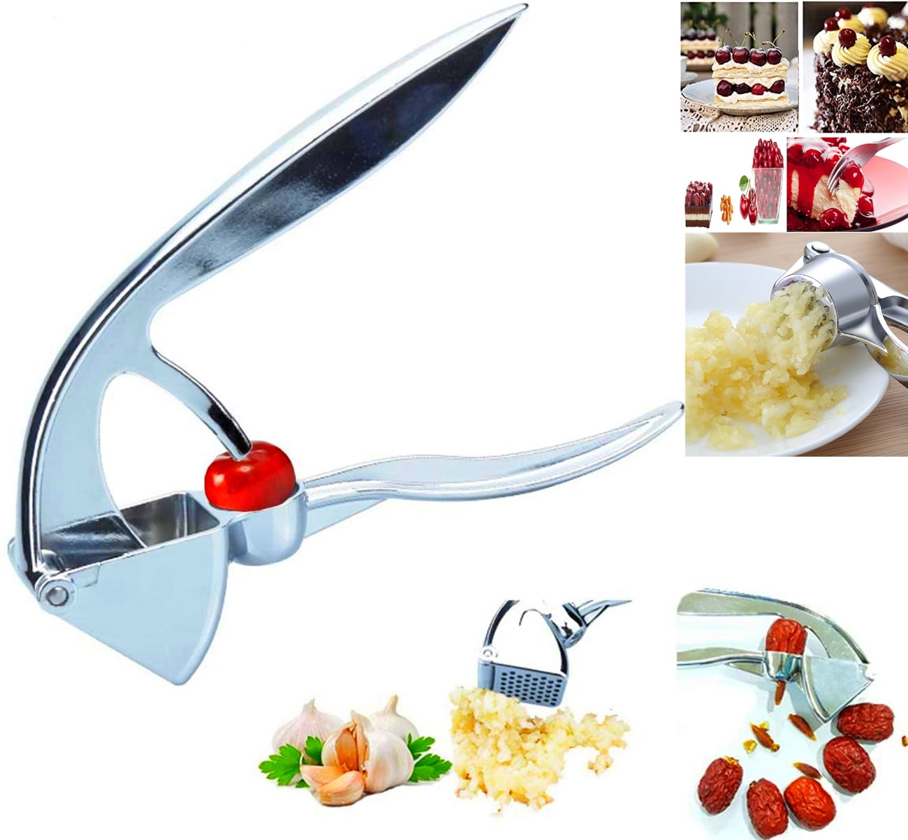 1pc Garlic Press, Roller Type Garlic Mincer Chopper, Kitchen