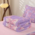 thumbnail image 5 of Manfei Pink Purple Bow Zipper Full Size Comforter Sets with Fitted Sheet and 2 Pillowcases For Kids,Cute Coquette Bow Pattern Zipper Bedding Set For Girl,Pink Reversible,4 Pieces, 5 of 7