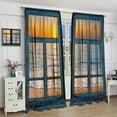 thumbnail image 4 of Beach Blackout Curtians Sea Sunset with Sunset Sun Nature Coastal View Window Treatment for Living Room Decor 42x84in,2 Panel Set, 4 of 6