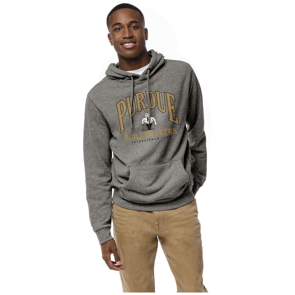 Men's League Collegiate Wear Heather Gray Purdue Boilermakers Heritage Tri-Blend Pullover Hoodie