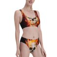 thumbnail image 2 of Daiia Satanic Skull printed 2 piece Swimsuit Bikinis for Women High Waisted Racerback Bathing Suits Summer Tummy Control Scoop Neck Swimwear-Large, 2 of 8