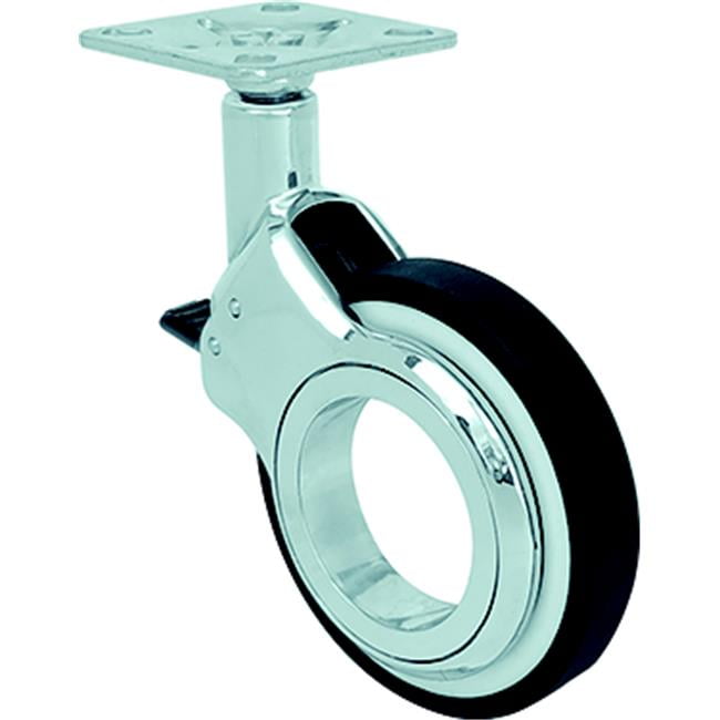 Lot Of 4 Metal Chrome Shepherd Wheel Casters 4” Tall 2” Diameter Wheel 