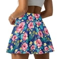 thumbnail image 2 of FUIALDOLG Hawaiian Tropical Flower Active Athletic Skort for Women Summer Activewear High Waisted Golf Skirt Palm Leaf Floral Tennis Skirt with Pocket Mini Active Skirt for Running,Baseball,XL, 2 of 8
