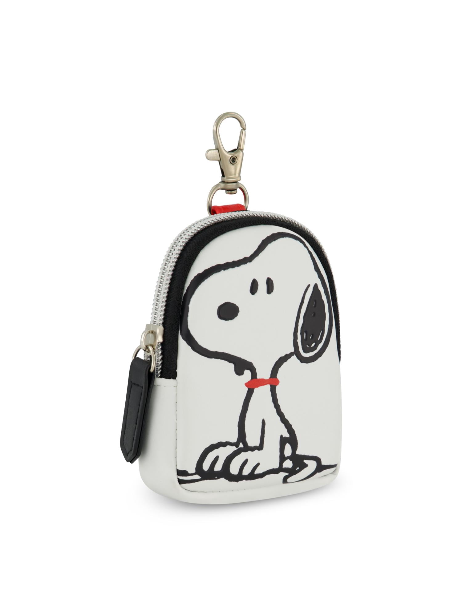 Peanuts Small Coin Purse Wallet with Keychain Clip, Snoopy Posing, One Size, Multi