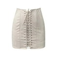 thumbnail image 4 of IROINNID Elastic Waist Short Skirts For Women Fashion High Waist Body-cons Skirts Party Wet Look Pencil Solid Color Skirt, 4 of 7