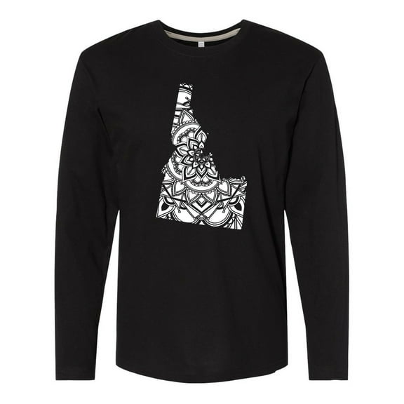 Inktastic Idaho Silhouette Mandala Long Sleeve T-Shirt