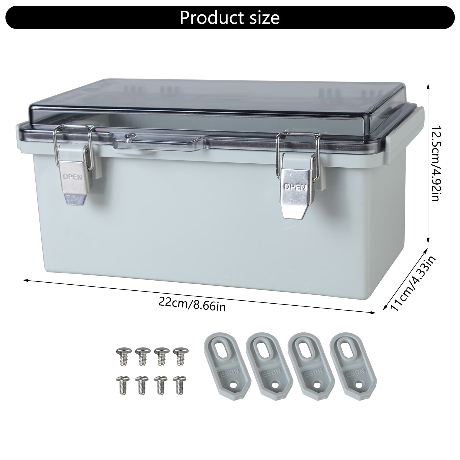 BIBABLYKE Junction Box Waterproof Clear Cover Indoor Outdoor Cable Junction Box Electrical Project Enclosure Distribution Box