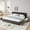 Dark Grey, variant on King Size Upholstered Platform Bed with Thick Fabric, Chenille Fabric Grounded Bed Floor Bed with Headboard and Solid Frame, No Box Spring Needed