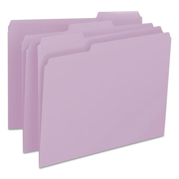 Smead Colored File Folders 1/3-Cut Tabs Letter Lavender 100/Box 12443