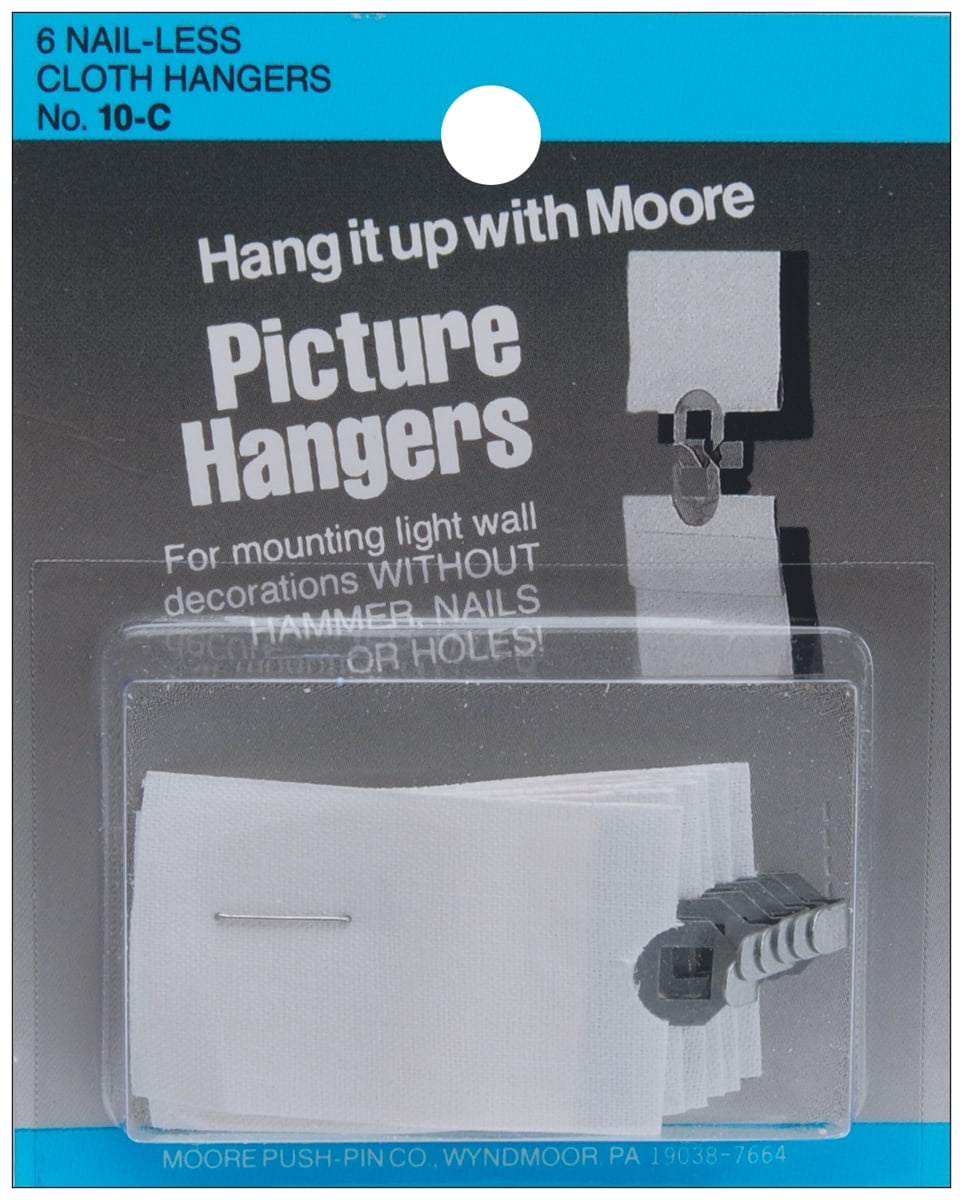 Picture Hangers 6/PkgNailLess Cloth