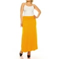 thumbnail image 4 of Moa Collection Women's Plus Size Casual Solid High Waisted A -line Maxi Skirt with an elastic Waistband, 4 of 6