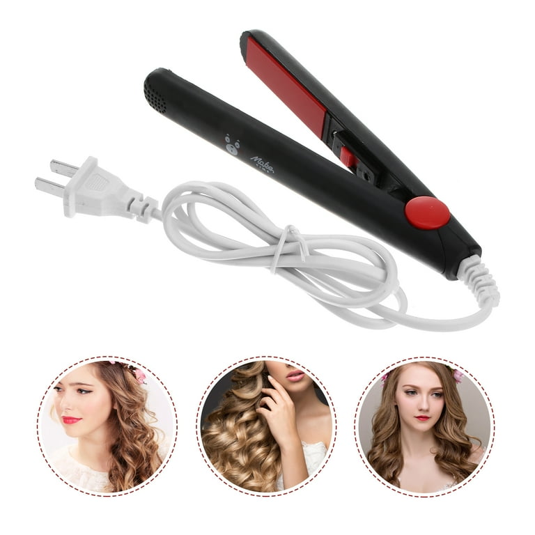 Portable Electronic Hair Straightener Curler Travel Hair Crimper Mini Hair Weaver Crimping Styling Iron with Chinese Flat Plug Black Walmart