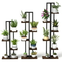 Gymax 3 PCS Plant Stand Set 4 5 6-Tier Indoor Flower Stands Multi-Tiered Plant Shelves