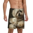 thumbnail image 2 of Balery Regal Dog In Royal Attire Pantalones cortos de pijama de punto de algodón para hombre con cinturilla y bolsillos-Medium, 2 of 6