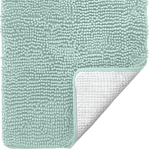 Alfombra de baño Gorilla Grip, felpilla azul marino, 90 x 60 cm, respaldo de goma