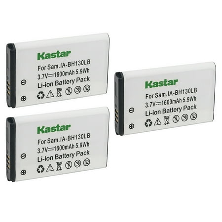 Kastar IA-BH130LB Battery 3-Pack Replacement for Samsung HMX-W200RP HMX-W300 HMX-W300HD HMX-W300BN HMX-W300RN HMX-W300RP HMX-W300YN HMX-W350 SMX-C10 SMX-C10RP SMX-C10FP SMX-C10RDM SMX-C10RN Camera