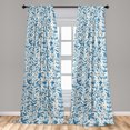 thumbnail image 4 of Ambesonne Nature Curtains, Dots Foliage Flowers Plot, Pair of 28"x63", Sea Blue and Pale Teal, 4 of 5